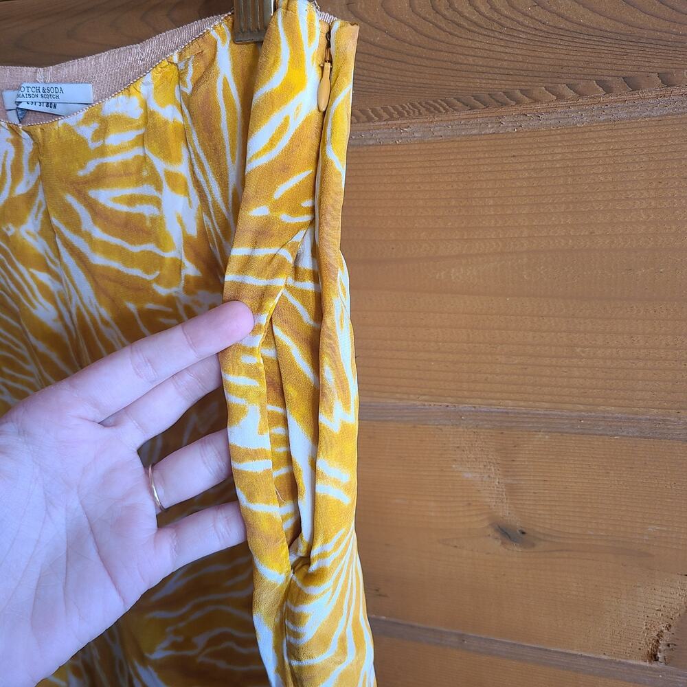 Scotch & Soda x Free People Tie Dye Pant Wide Leg High Rise XS Yellow Boho Prep - Picture 6 of 7